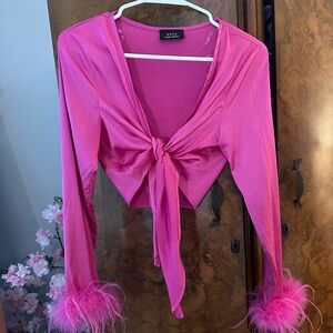 VICI Crop Satin Blouse